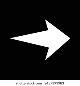 White Arrow icon isolated on black background. Arrow icon in trendy design style. Arrow vector icon modern and simple flat symbol for web site, mobile app, UI. Vector illustration. Eps file 139. 