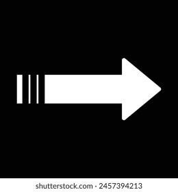 White Arrow icon isolated on black background. Arrow icon in trendy design style. Arrow vector icon modern and simple flat symbol for web site, mobile app, UI. Vector illustration. Eps file 133. 