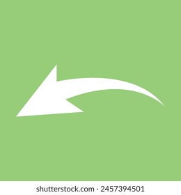 White Arrow icon isolated on green background. Arrow icon in trendy design style. Back Arrow vector icon modern and simple flat symbol for web site, mobile app, UI. Vector illustration. Eps file 131.