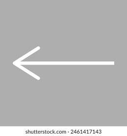 White Arrow icon isolated on grey background. Direction Arrowhead symbol. Navigation pointer sign. Vector illustration. Eps file 110.