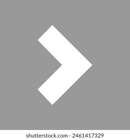 Icono de flecha blanca aislado sobre fondo gris. Símbolo de flecha de dirección. Signo del puntero de navegación. Ilustración vectorial. Archivo Eps 112.