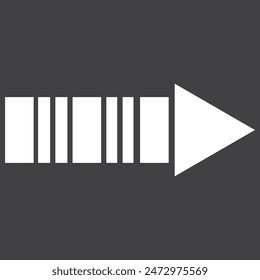 white arrow icon, white arrow isolated on white,arrow icon for your additional design needs, web app symbol direction. on black background. 7891