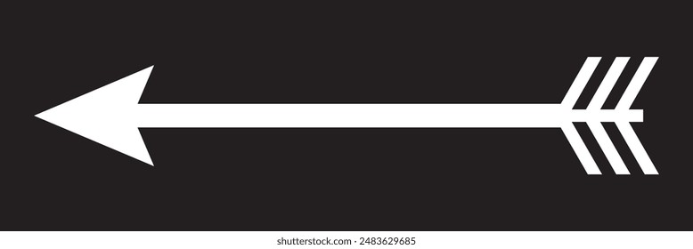 icono de flecha blanca sobre fondo negro. icono de flecha para el diseño de su Sitio web, eps10