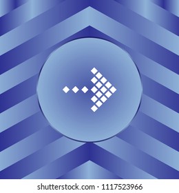 White arrow icon on blue background.