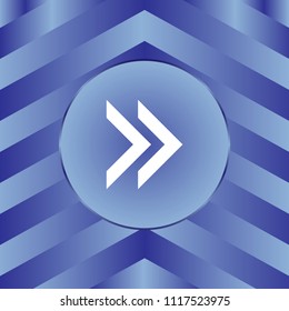 White arrow icon on blue background.