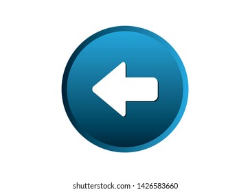 White Arrow Icon on Blue Background, Vector Design