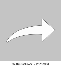 white arrow icon on grey background. flat style. white arrow icon for your web site design, logo, app, UI. arrow symbol. arrow sign. Vector illustration. Eps file 108.