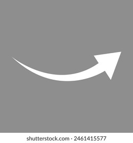 white arrow icon on light grey background. flat style. white arrow icon for your web site design, logo, app, UI. arrow symbol. arrow sign. Vector illustration. Eps file 114.