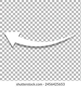 Icono de flecha blanca sobre fondo transparente. estilo plano. icono de flecha blanca para el diseño del Sitio web, logotipo, App, UI. símbolo de flecha. signo de flecha.