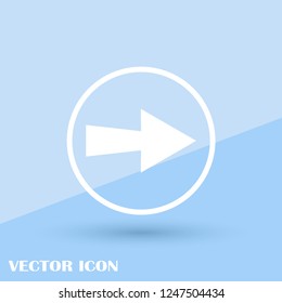 White arrow icon symbol vector