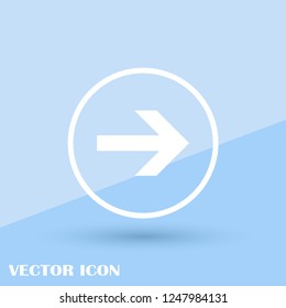 White arrow icon symbol vector
