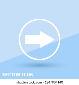 White arrow icon symbol vector
