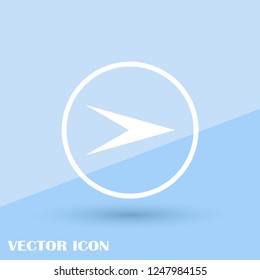 White arrow icon symbol vector