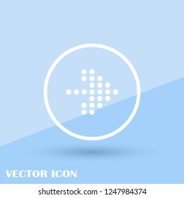 White arrow icon symbol vector