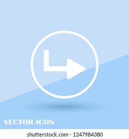 White arrow icon symbol vector