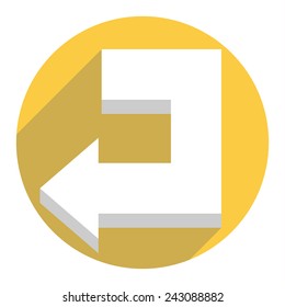 White arrow icon. Vector illustration