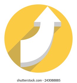 White arrow icon. Vector illustration