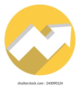 White arrow icon. Vector illustration
