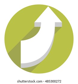 White arrow icon . Vector illustration