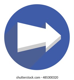 White arrow icon . Vector illustration