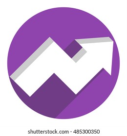 White arrow icon . Vector illustration