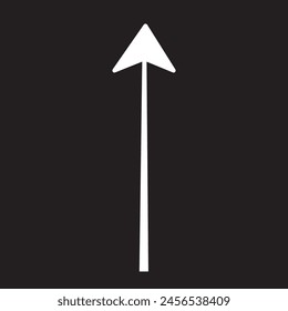 up white arrow isolated on a black background