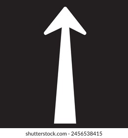 up white arrow isolated on a black background