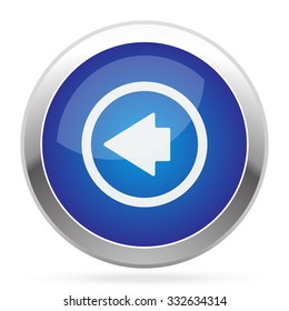 White Arrow Left icon on blue web app button