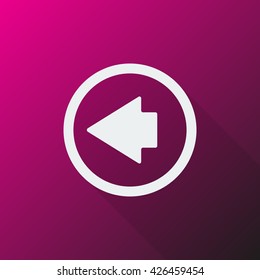White Arrow Left icon on pink background