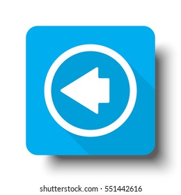 White Arrow Left icon on blue web button