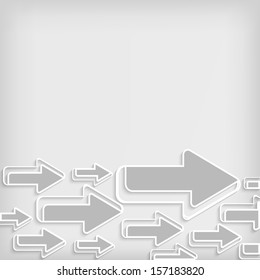 white arrow on white background - vector illustration