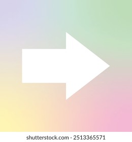 Weißer Pfeil auf Regenbogen-Farbverlauf-Hintergrund 