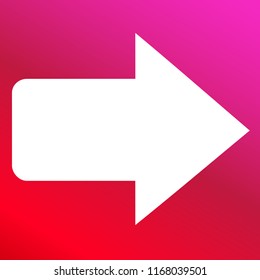 White arrow pointing to down hand drawn symbol red and pink gradient material white icon minimal design