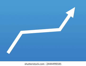 white arrow pointing up graph blue backgorund business profit stock forex bullish economic growth investment gain