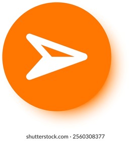 White arrow pointing to the right, positioned on an orange circle with a subtle drop shadow effect, creating a visually appealing and informative graphic suitable for various design projects