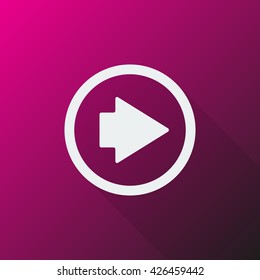 White Arrow Right icon on pink background