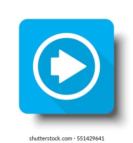 White Arrow Right icon on blue web button