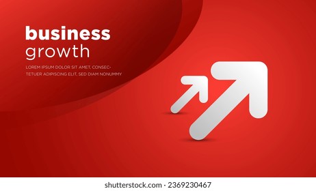 white arrows of business sale growth on red background