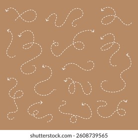 White arrows doodle on isolated background. Design element vector illustration