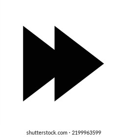 white arrows, forward and backward rewind sign isolated on white background. 
