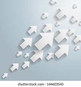White arrows on the grey background. Eps 10 vector file.