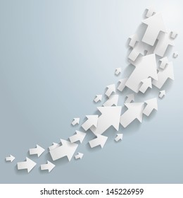 White arrows on the grey background. Eps 10 vector file.