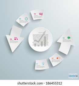 White arrows on the grey background. Eps 10 vector file.