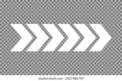 White arrows on a transparent background indicate the direction of movement. Indicator. Business growth, progress in development, statistics of a financial company. Vector illustration.