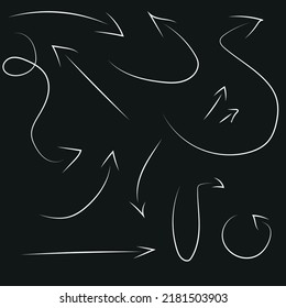 White Arrows Pointing To Directions Twisted Straight Left Rigth