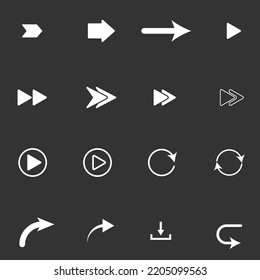 Paquete de imágenes, iconos, gráficos y vectores de flechas blancas