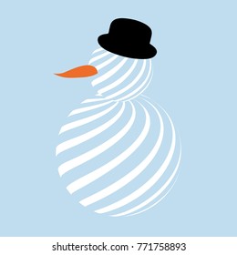white art lines snow man
