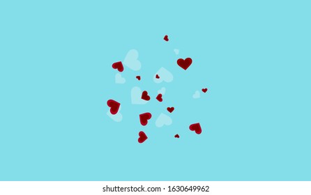 White Art Vector Heart Backdrop. Happy Particles Design. Party Hearts Banner. Pink Love Glitter Illustration.