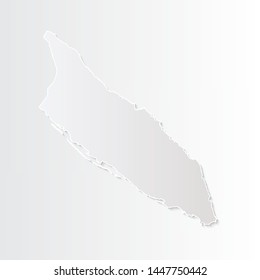 White Aruba map-countries. Vector paper map of Aruba on a gray background. Vector illustration.