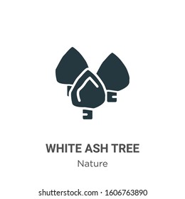 White ash tree glyph icon vector on white background. Flat vector white ash tree icon symbol sign from modern nature collection for mobile concept and web apps design.